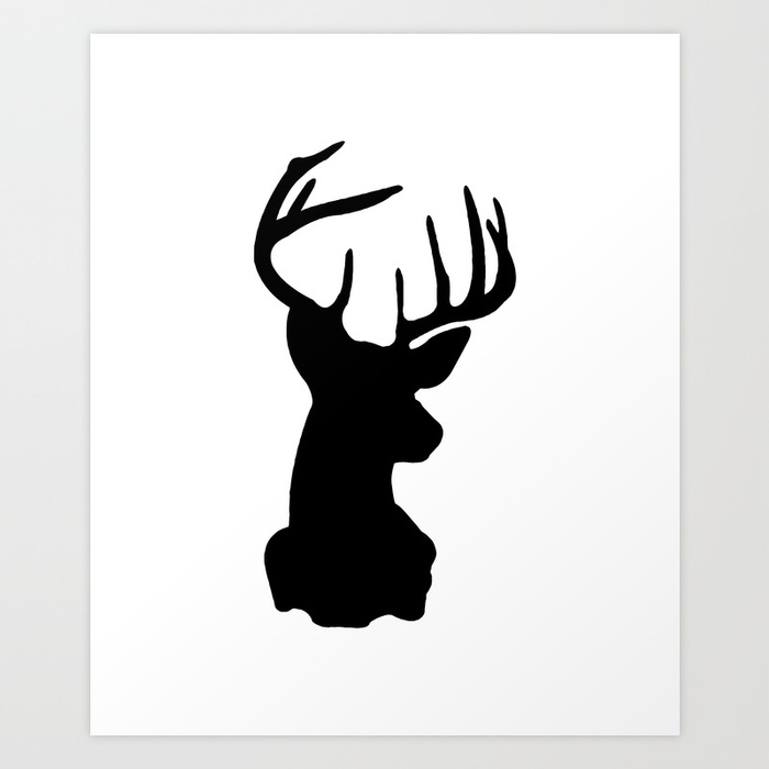 700x700 Black Amp White Stag Head Art Print By Minimallife Society6