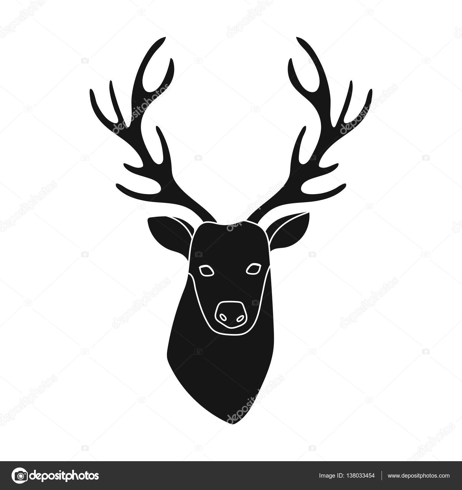 1600x1700 Deer Head Icon In Black Style Isolated On White Background