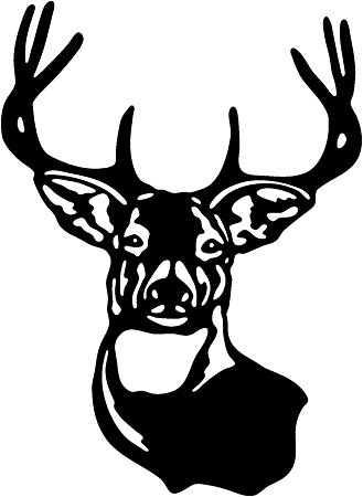 329x450 Deer Family Head Black And White Clipart