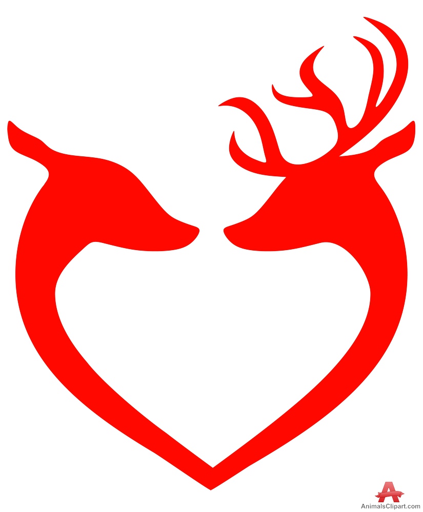 825x999 Deer Forming Love Heart Shape Free Clipart Design Download