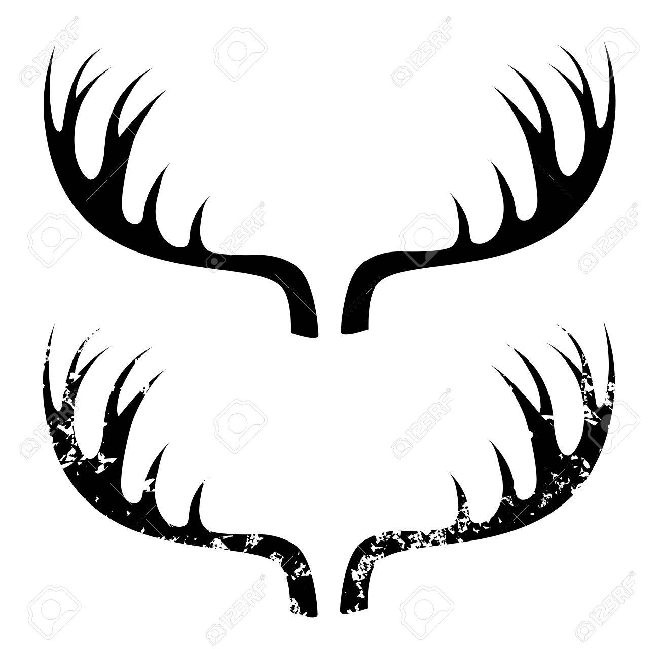 1300x1280 Deer Horns Royalty Free Cliparts, Vectors, And Stock Illustration