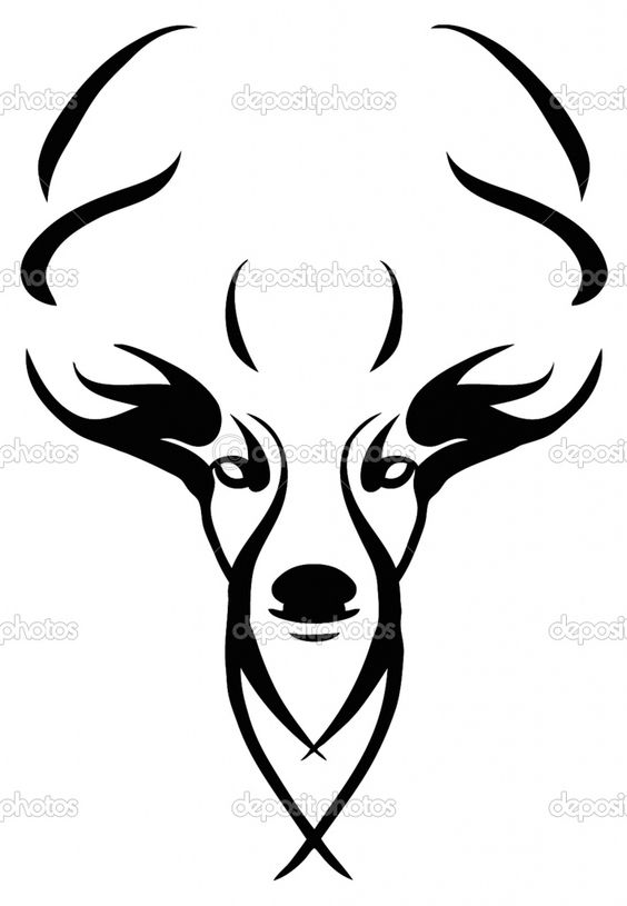 564x815 Deer Skull Clipart