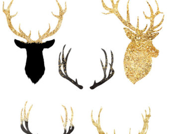 340x270 Glitter Deer Clipart Etsy