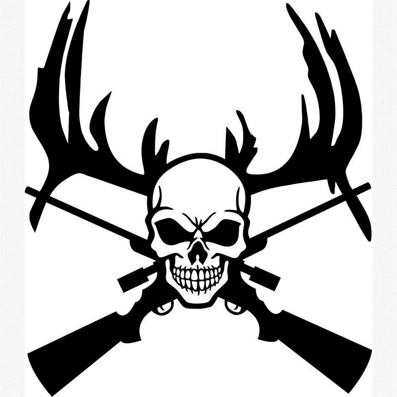 800x800 Skull Hunter Wall Posters Stick On Wall Art Home Decor Deer Antler