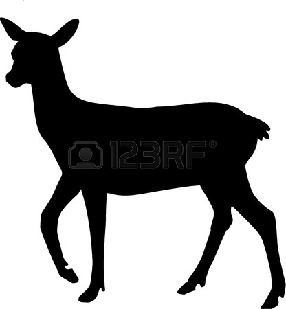 416x450 Doe Deer Silhouette Royalty Free Cliparts, Vectors, And Stock