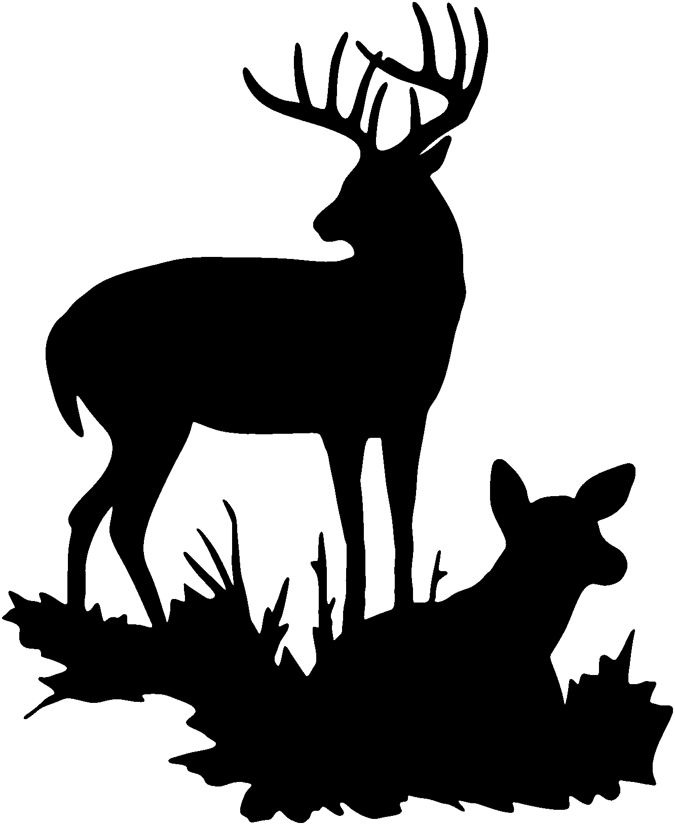 1332x1628 Hunting Clipart Stag And Doe