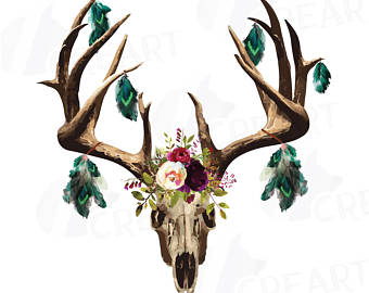 340x270 Deer Skull Svg Etsy