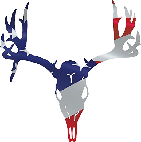 459x463 Deer Skull American Flag Hunting Decal 12x11.75 Inches