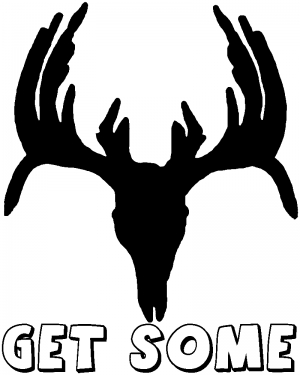 300x375 Get Some Deer Skull Decal Car Or Truck Window Decal Sticker