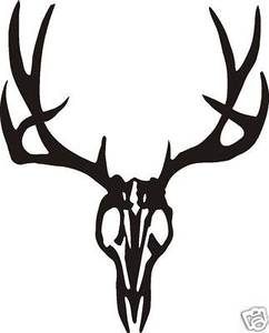242x300 Typical Mule Deer Skull Decal Wall Or Car Window