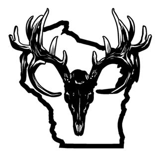 320x314 Wisconsin Deer Skull Decal Sticker