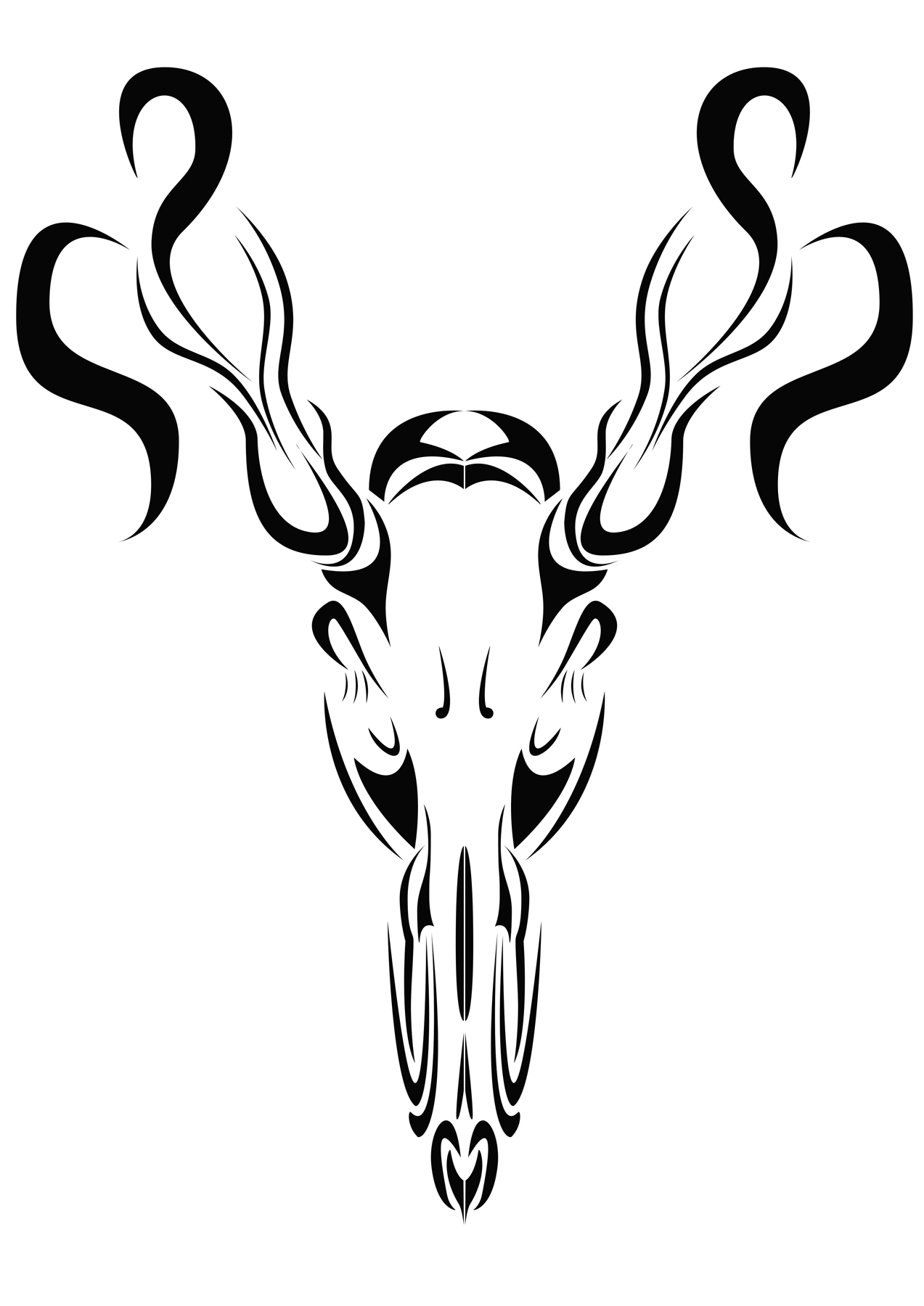 1273x1800 Deer Skull Drawing Clipart Panda