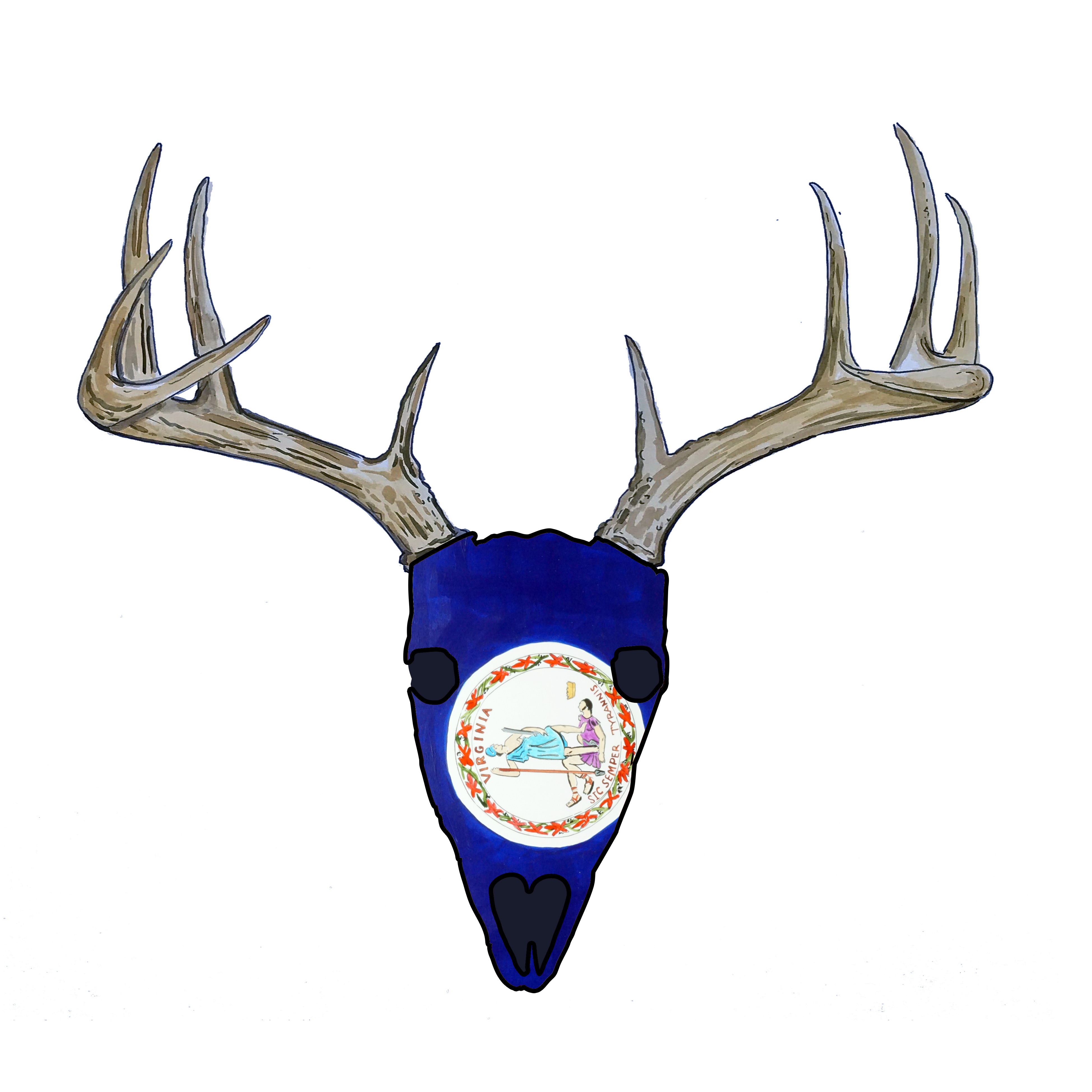 3900x3900 Deer, Horses, Cattle Eastard Beach, Wildlife Decals And Stickers.