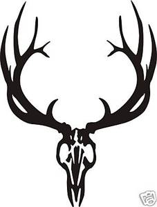 227x300 European Elk Skull 13 X 11 Lrg Decal Sticker Bow Arrow Blind