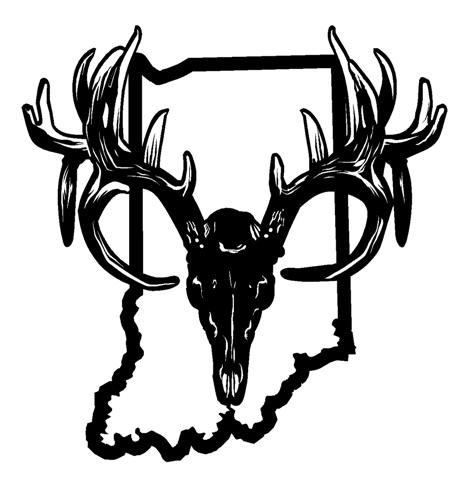 465x480 Indiana Deer Skull Decal Sticker