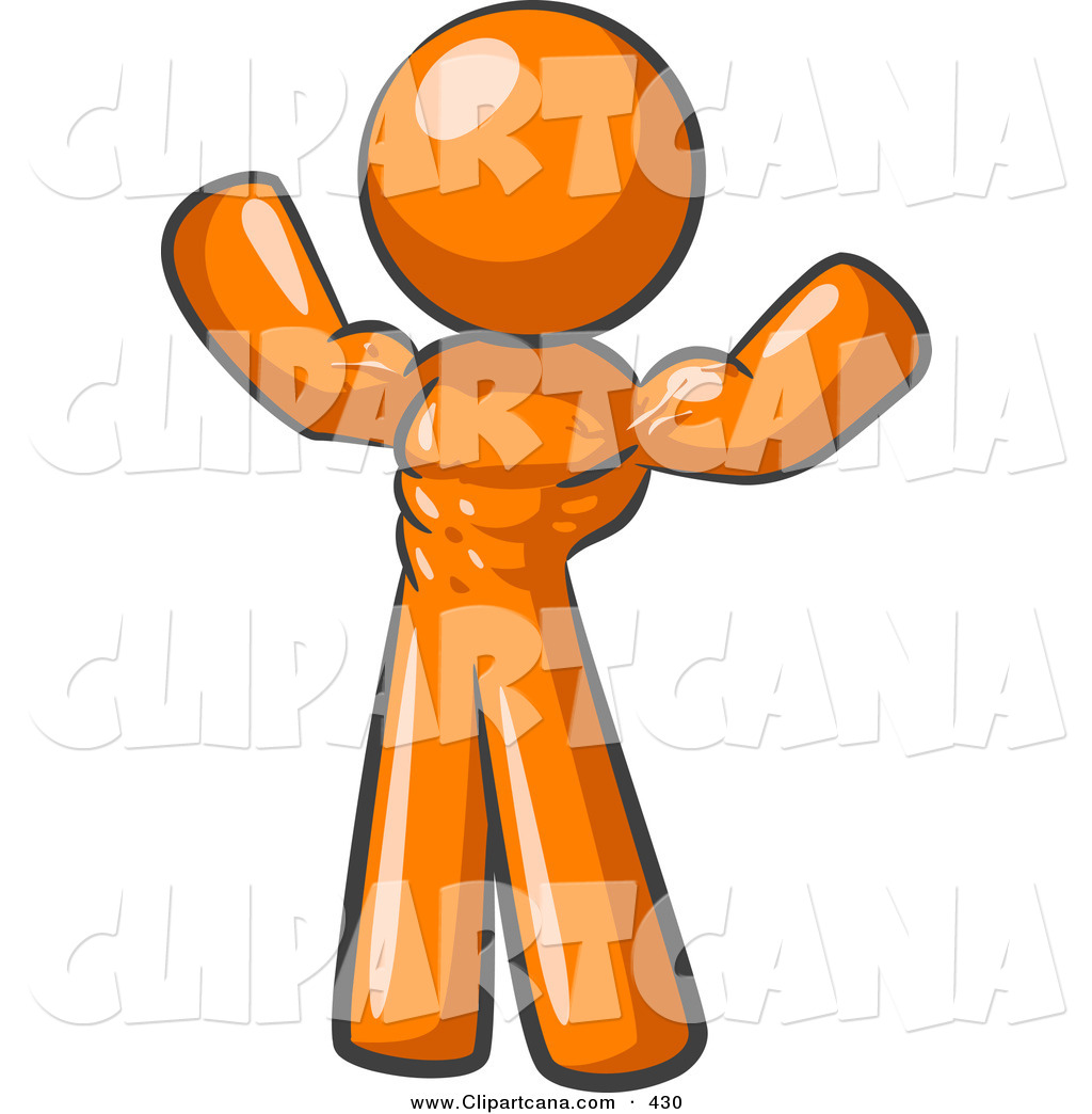 1024x1044 Vector Clip Art Of A Orange Bodybuilder Man Flexing His Fit
