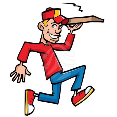 400x400 Pizza Delivery Man Clipart