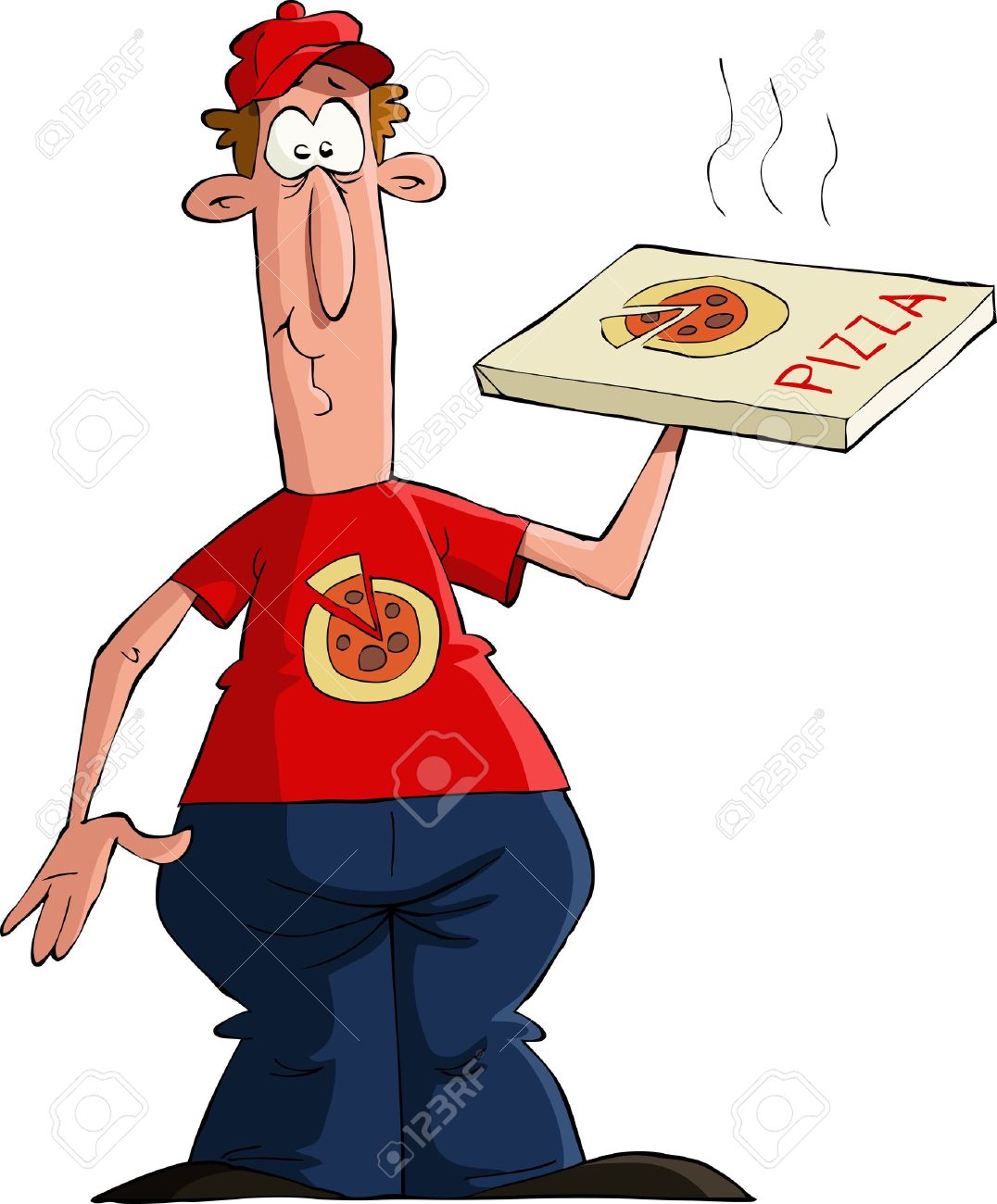 1076x1300 Pizza Delivery Man Clipart