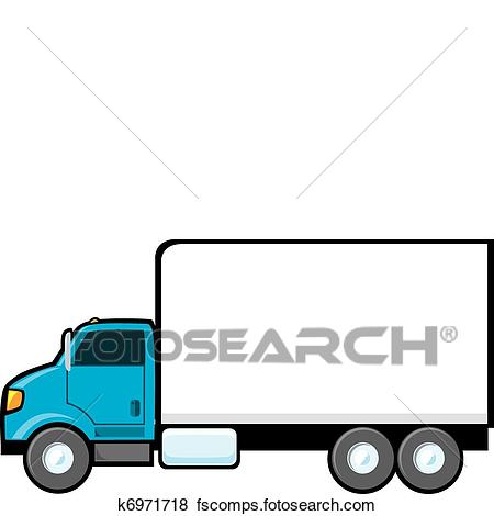 450x470 Clip Art Of Blue Delivery Truck K6971718