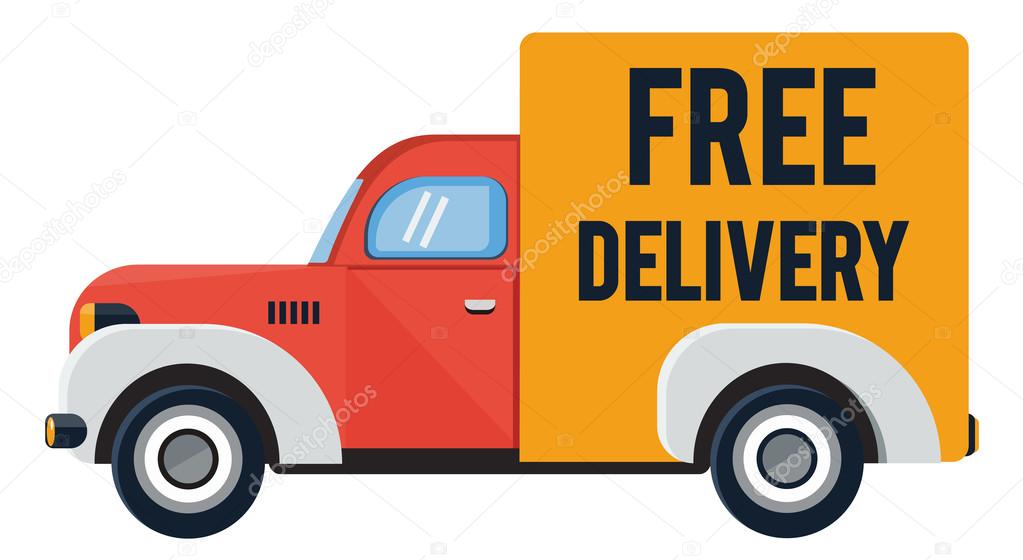 1023x560 Delivery Truck Flat Illustration Stock Vector Ade2010