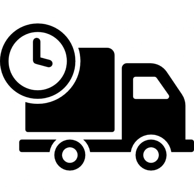 626x626 Delivery Truck With Circular Clock Icons Free Download