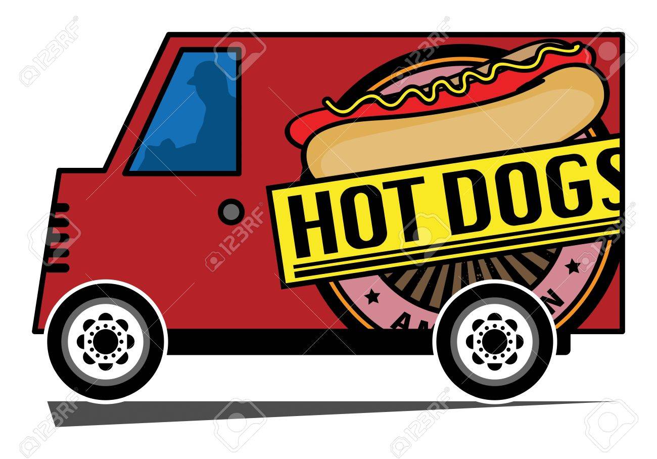 1300x908 Hot Dogs Delivery Truck Royalty Free Cliparts, Vectors, And Stock
