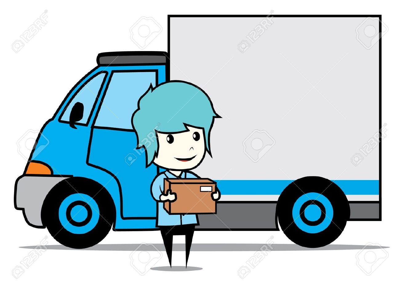 1300x916 Delivery Man With Truck Royalty Free Cliparts, Vectors, And Stock