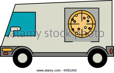 450x289 Van Mobile Cafe Icon, Cartoon Style Stock Vector Art