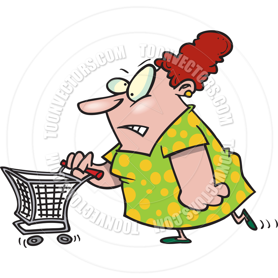 940x940 Cartoon Intense Shopper By Ron Leishman Toon Vectors Eps