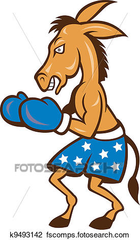 275x470 Clipart Of Donkey Jackass Boxing Stance K9493142