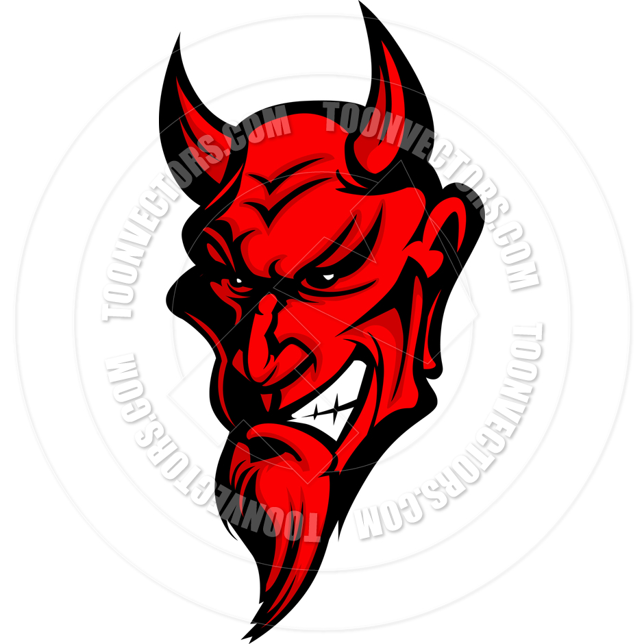 940x940 Demon Devil Mascot Head Vector Illustration By Chromaco Toon