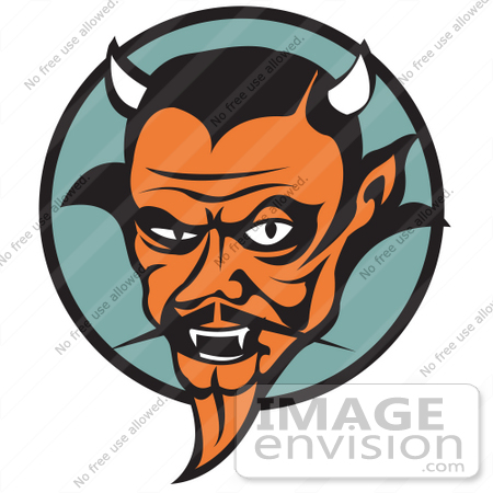 450x450 Royalty Free Cartoon Clip Art Of A Mean Old Male Devil With Fangs