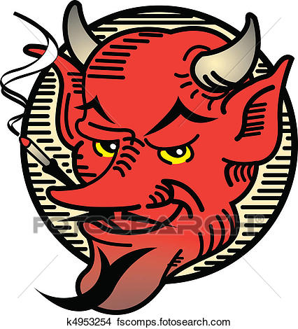 426x470 Clipart Of Tattoo Design Smoking Devil Art K4953254