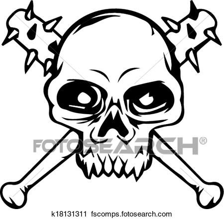 450x441 Clipart Of Vector Graphic Tattoo Skull 2 K18131311
