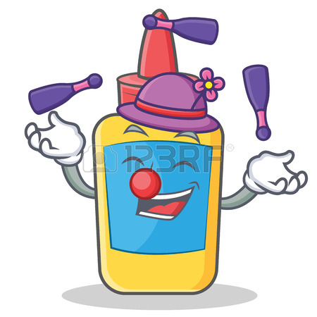 450x450 Juggling Demonstration Of Glue Bottle Character Cartoon