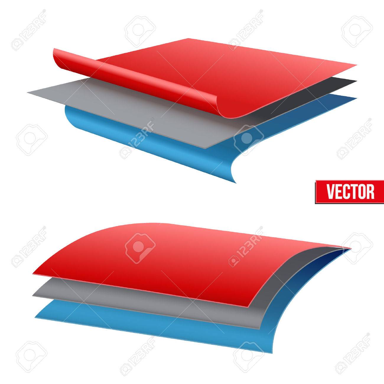 1300x1300 Technical Illustration Of A Three Layer Fabric. Demonstration