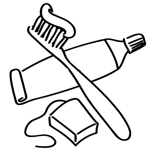 600x600 Toothbrush Clipart Coloring Page