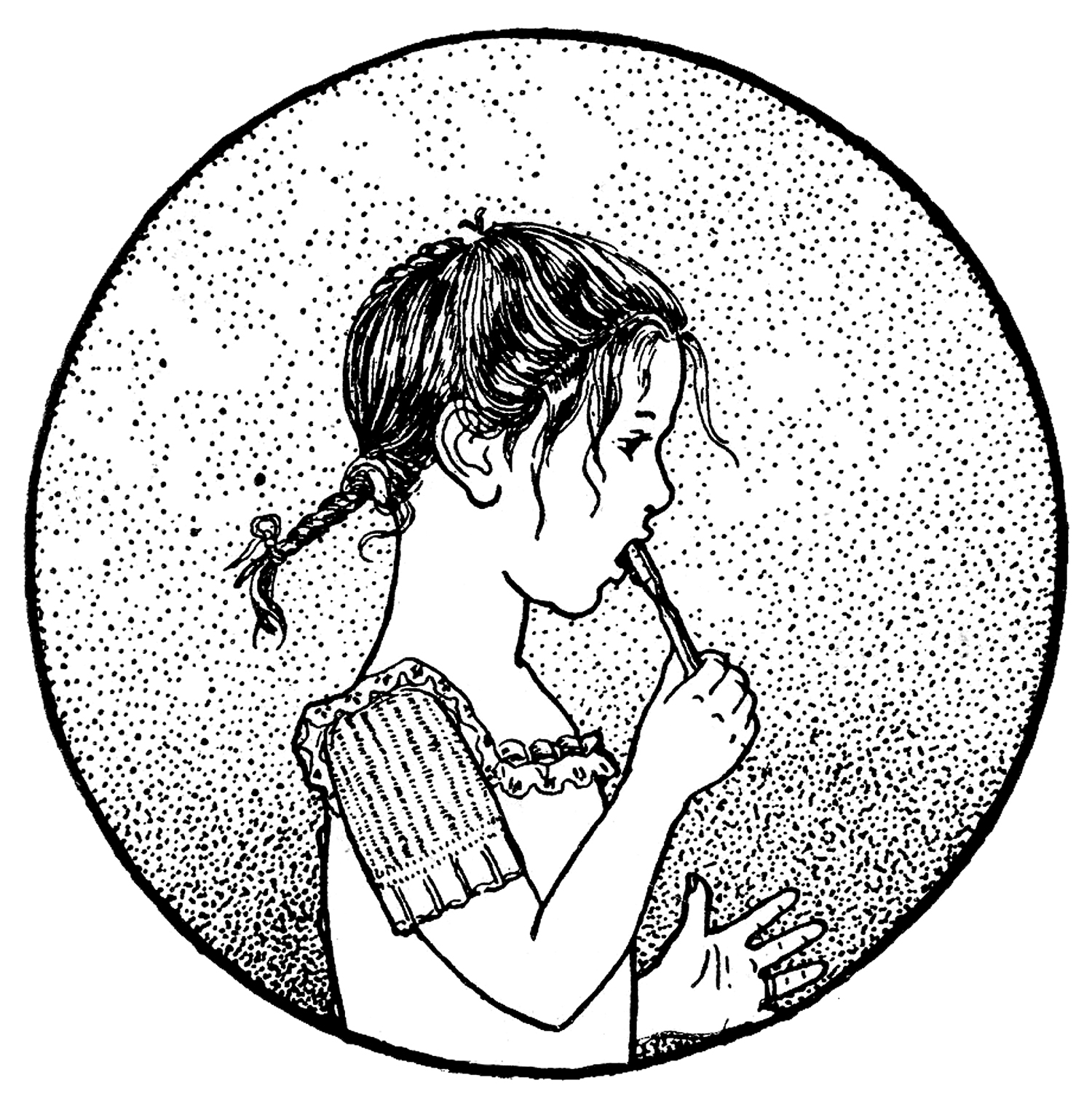 1500x1520 Brushing Teeth Black And White Clipart