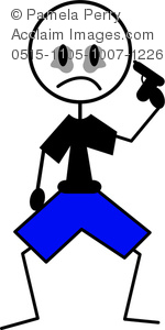 150x300 Art Image Of Depressed Stick Figure Holding A Gun To His Head