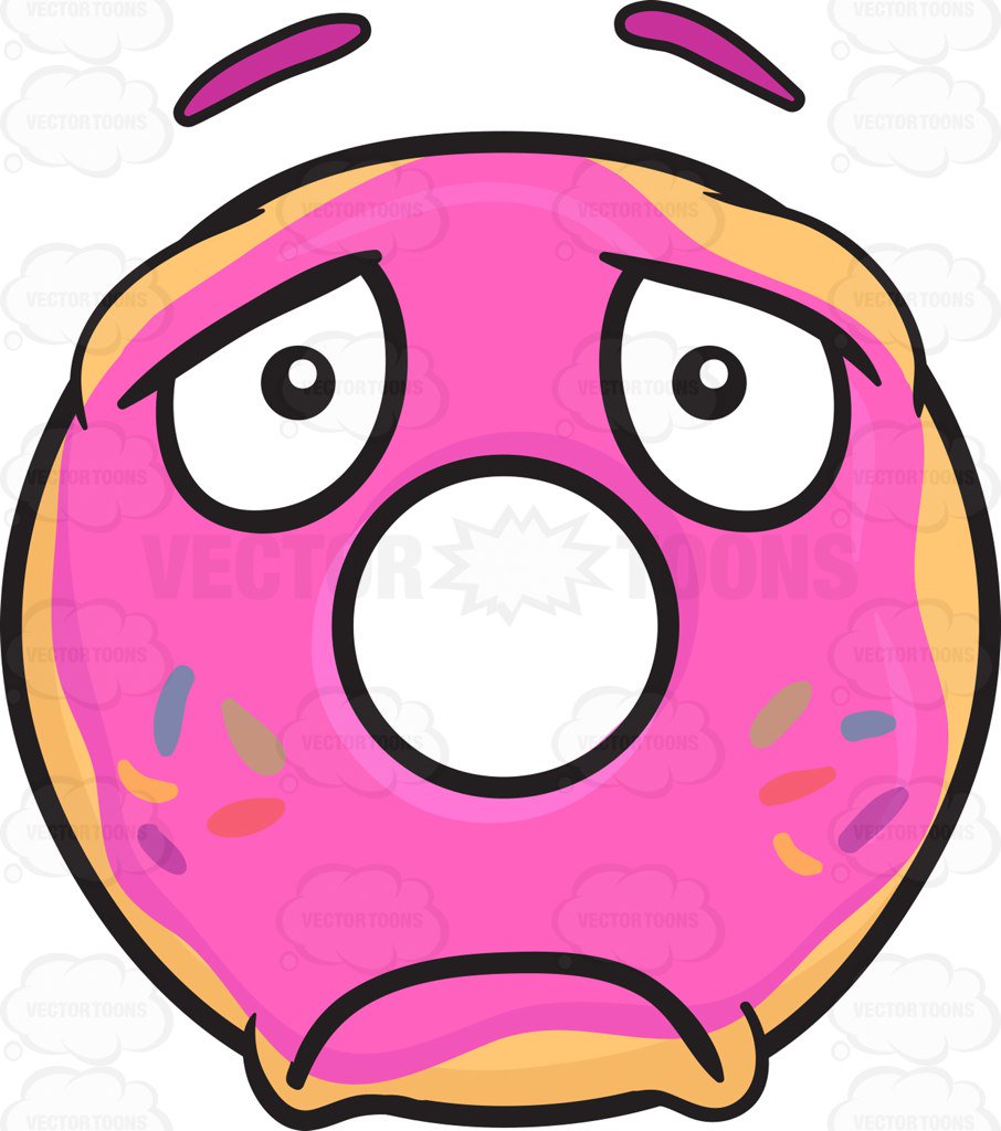 906x1024 Sad Donut Looking Depressed Emoji Cartoon Clipart