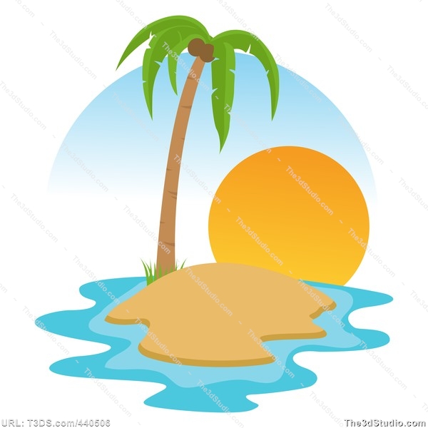 600x600 Island Clipart Desert Island