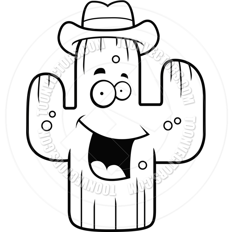 940x940 Cactus Clipart Black And White