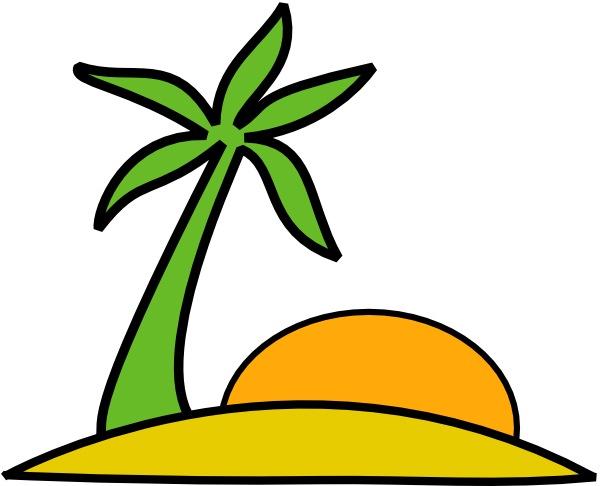600x486 Island, Palm, And The Sun Clip Art