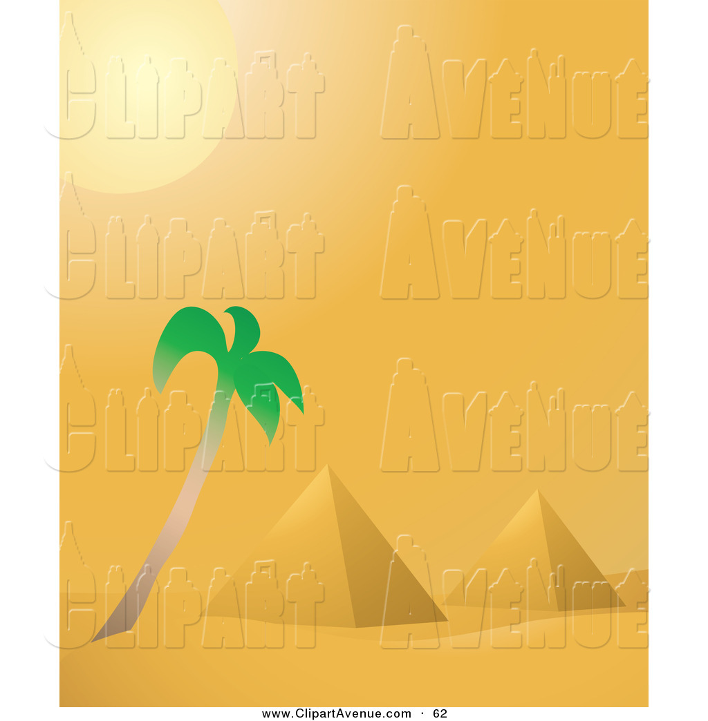 1024x1044 Avenue Clipart Of A Hot Desert Sun Shining Down Over A Palm Tree