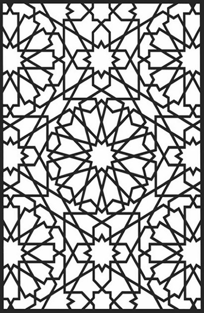 411x630 Geometric Design Colouring Pictures Stained Glass Colouring Pages