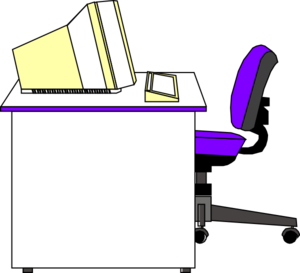 300x273 Office Desk White Clip Art