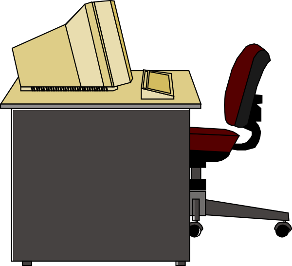 600x546 Computer Desk Clip Art
