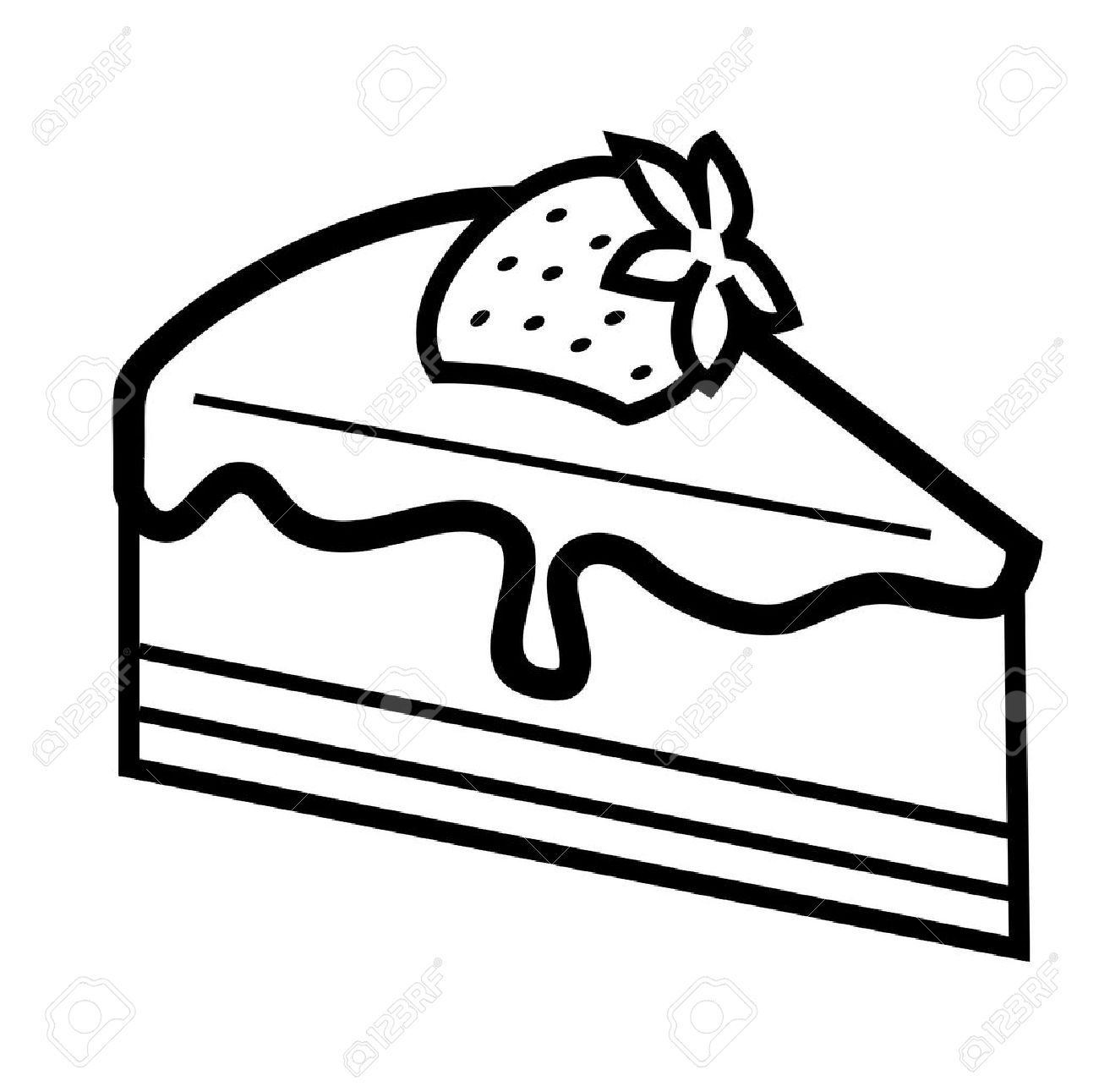1300x1291 Vector Black Piece Of Chocolate Cake On White Royalty Free