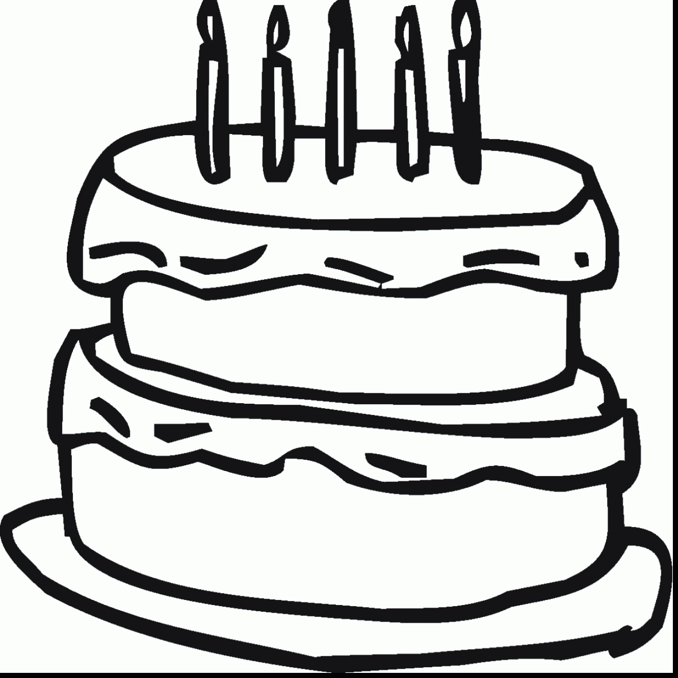1320x1320 Remarkable Black And White Birthday Cake Clip Art With Cake