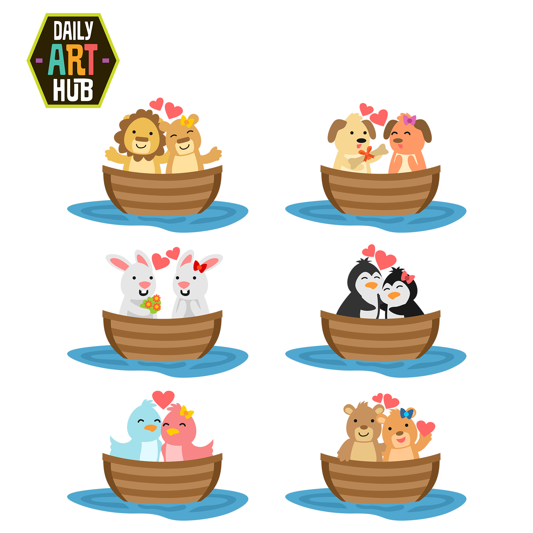 1800x1800 Love Boat Clip Art Set Daily Art Hub
